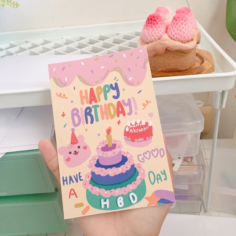 โปสการ์ด Birthday แถมซองใสฟรี