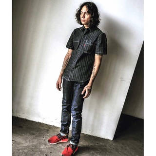 WAFT X WEFT : METAL PINSTRIP SHIRT 8oz. (ลิขสิทธิ์แท้ 100%)