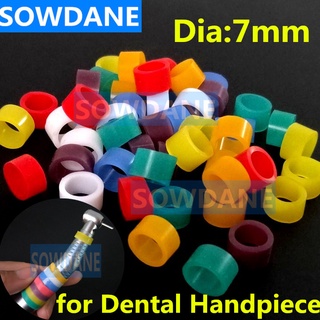 50 Pcs Multi-Color Autoclavable Dental Universal Silicone Instrument Color Code Ring Colorful Rings for Handpiece (Dia.7