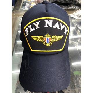 หมวกแก๊ปทหาร หมวกนักบินกองทัพเรือ FLY NAVY  สามารถปรับขนาดได้ มีเก็บเงินปลายทาง ใส่กล่องอย่างดี หมวกไม่เสียทรง