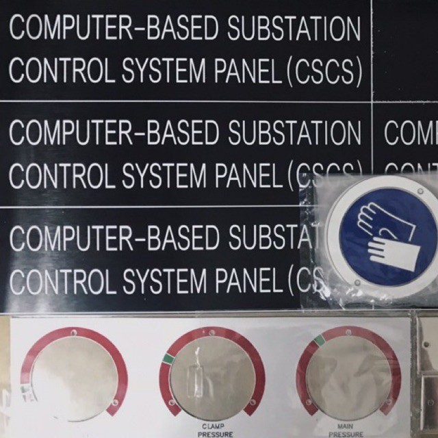 nameplate ป้ายเนมเพลท ป้ายตู้ไฟ ป้ายชื่อ ป้ายติดเครื่องจักร ผลิตตามแบบ