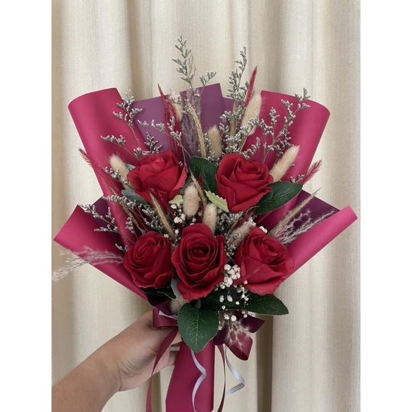 ช่อดอกกุหลาบสีแดงสวยๆ ขนาด 40ซม.(แถมการ์ดน่ารักๆ) | Shopee Thailand