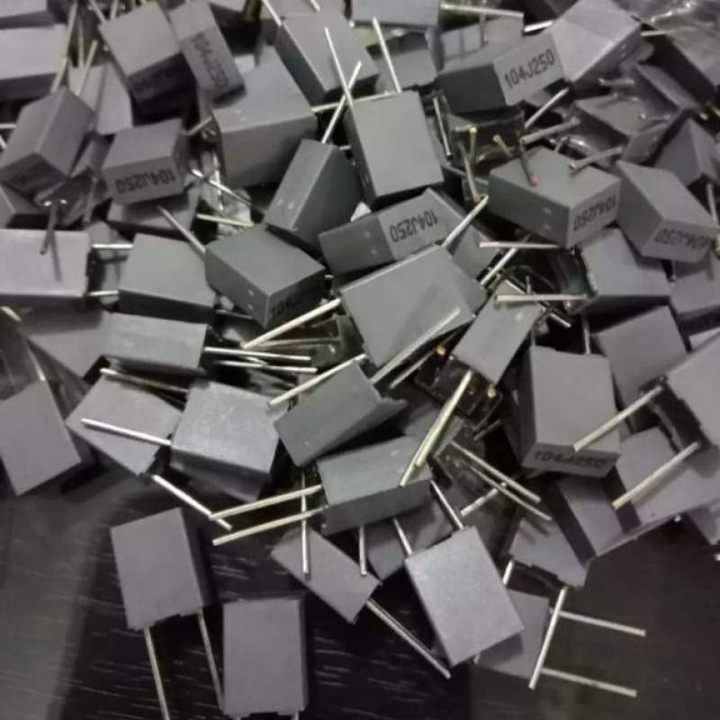(10ตัว) C 0.1UF 250V 104=100NF 104PF ขา5มิล ARCOTRONICS สีเทา 104J250V 104J100V 104J50V 1000nF C104 