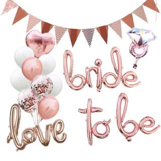 ลูกโป่งฟอยล์พิมพ์ลายตัวอักษร bride to be สําหรับตกแต่งงานแต่งงาน 16