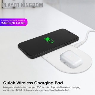 Player kingdom 5W 7.5W 10W 15W แผ่นชาร์จไร้สาย Qi Fast Charging Pad สําหรับโทรศัพท์มือถือ