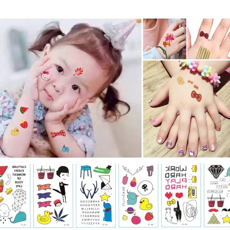 INEXSHOP - สติ๊กเกอร์แทททูแบบมินิมอล สติ๊กเกอร์แทททู แทททูน่ารัก แผ่นแปะแทททู แทททูมินิมอล sticker tattoo 30 ชิ้น