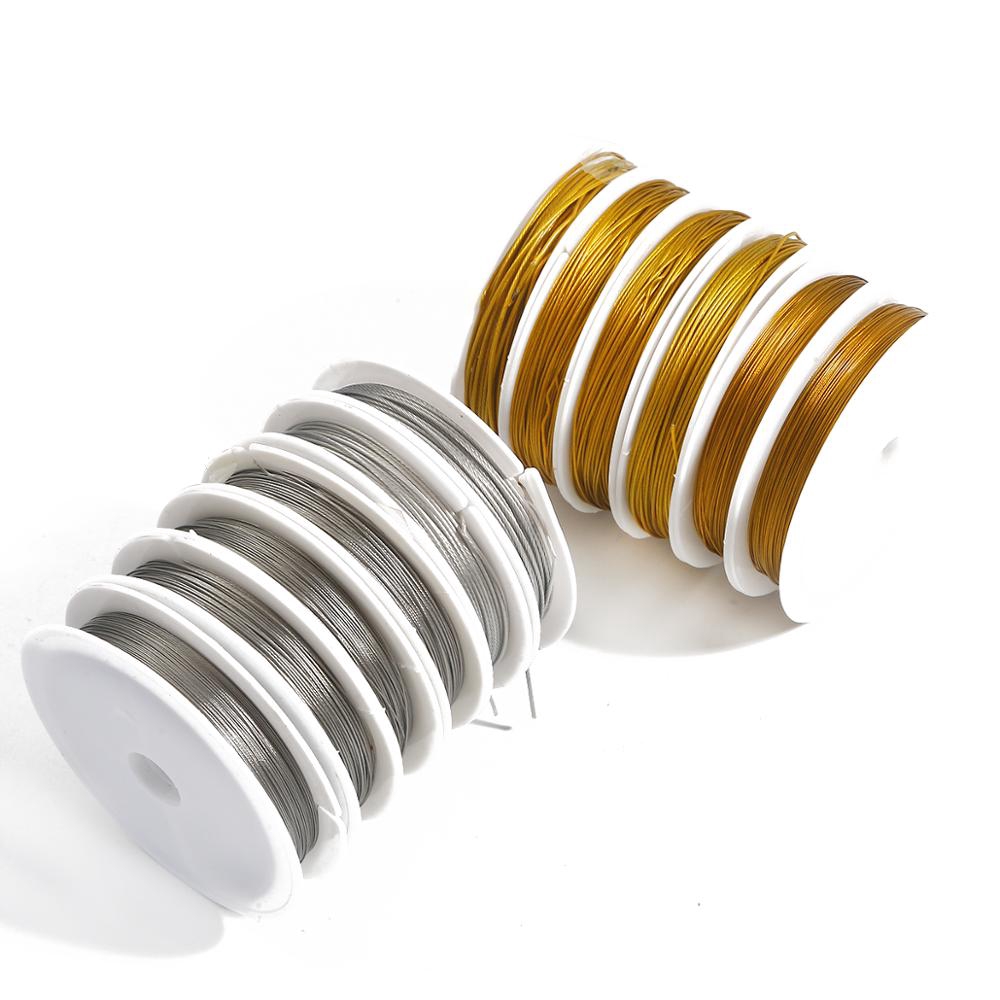 ลวดสเตนเลส 0.3 0.38 0.45 0.5 0.6 0.7 0.8 1 มม. สีเงิน สีทอง สําหรับทําเครื่องประดับ 1 ม้วน