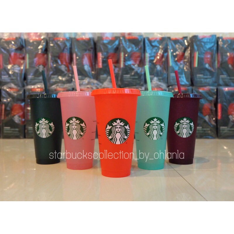 Starbucks Reusable Coldcup 24 oz. 1 Set 5 Cups