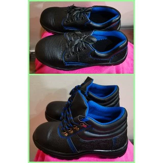 รองเท้าเซฟตี้ หัวเหล็กพื้นเหล็ก สีน้ำเงินด้านใน ข้อเตี้ย/ข้อสูง Size 36-48