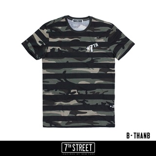 7thStreet​ เสื้อผู้ชาย​ ลายพิมพ์แขนลายขวาง รุ่น B-THANB  ไซต์ S ผ้าค้อทท้อนอย่างดี​ ของแท้100%