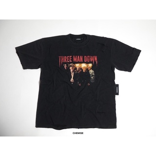 Three Man Down Oversized Destroyed T-Shirt Limited Edition ลายหน้าวง + โปสเตอร์