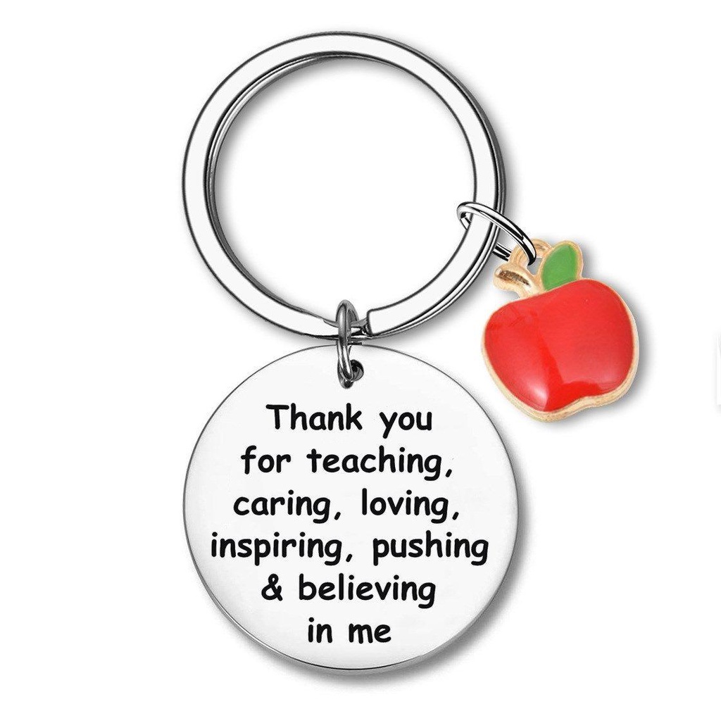 Thank you Gift for Teacher Teaching assistant Nursery teacher Apple Keyring HOT 