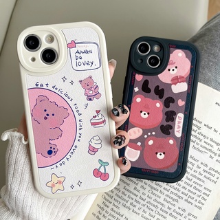 เคสโทรศัพท์มือถือ TPU แบบนิ่ม ลายหมีเค้ก พร้อมป้องกันเลนส์กล้อง สําหรับ Infinix Hot 11 10 9 Play Hot 11s 10s 10T Smart 5 6 Note 8 | Xmd114