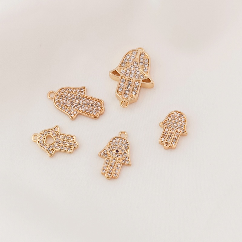 จี้รูปดวงตาปีศาจ ชุบทอง 18K ประดับเพทาย เครื่องประดับแฮนด์เมด DIY