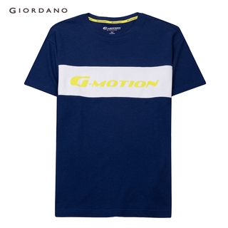 GIORDANO เสื้อยืดผู้ชายคอกลม Mens G-motion Jacquard Crewneck Tee 01091468