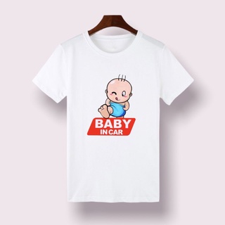 เสื้อยืดวินเทจ เสื้อยืดลายกาตูน เสื้อ Baby in car