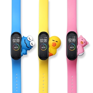 สายนาฬิกาข้อมือซิลิโคน ลายการ์ตูน สําหรับ Xiaomi Mi Band 4 Band 3 4 miband 4/3