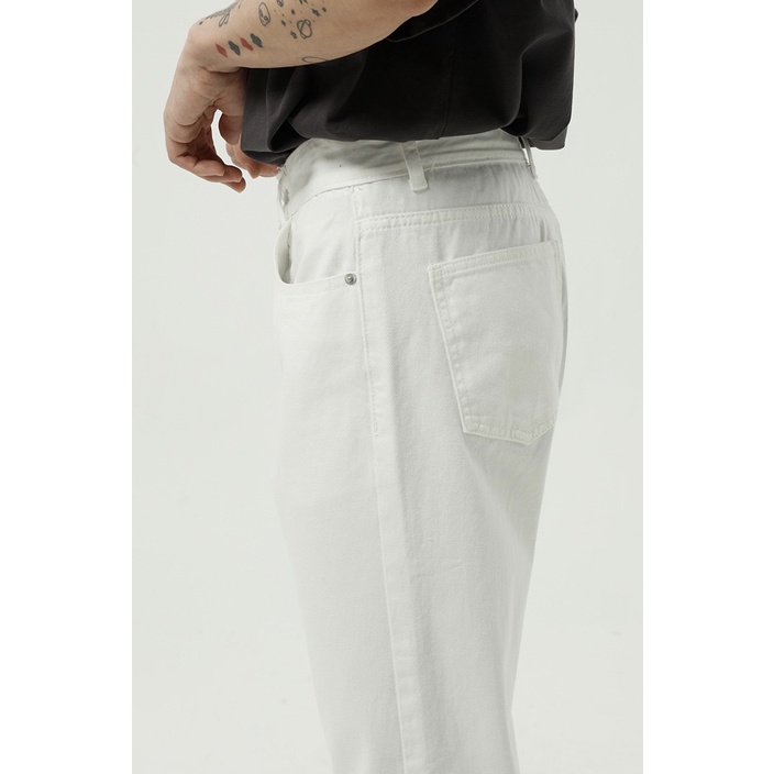 SEOULSHIRTS PREMIUM 🇰🇷 กางเกงยีนส์ขายาว ขาว ดำ ทรงกระบอก สไตล์เกาหลี ทรงสวย ใส่ง่ายเข้ากับทุกลุค P061