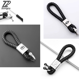 พวงกุญแจรถ  ลายโลโก้รถยนต์  Leather Braided Rope Car Styling Keychain for Toyota and Other All Cars Model Accessories