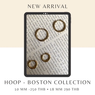 ต่างหูห่วงสีทอง hoop stainless steel - Boston Collection