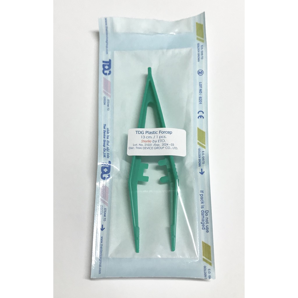 Sterile Plastic Forcep / ปากคีบ พลาสติก ปลอดเชื้อ ขนาด 13 ซม. จำนวน 5 ซอง