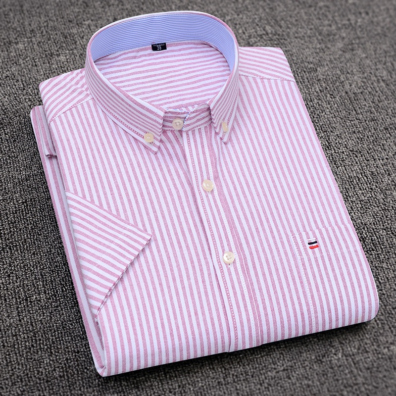 ลําลอง 100 ผ้าฝ้ายแขนสั้น Oxford ลาย Man พิมพ์เสื้อลายสก๊อต Plus ขนาด 7xl ผู้ชายเสื้อ
