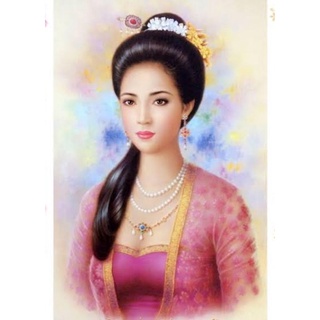 กราบไหว้บูชา รูปภาพ พระสุพรรณกัลยา โปสเตอร์ ภาพมงคล มีติดบ้าน สีสดคมชัด ขนาด 16x20นิ้ว