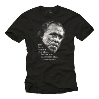 @#$ เสื้อยืดนักเขียนสุดเท่บุรุษเสื้อยืดกับชาร์ลส์ Bukowski อ้าง-ผู้ชายคาถา mans ฝ้ายทีสําหรับผู lC*