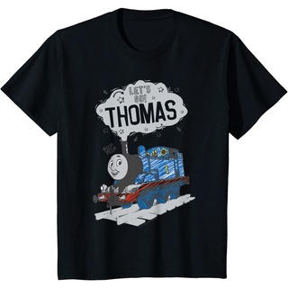 เสื้อยืดผ้าฝ้ายพรีเมี่ยม เสื้อยืด ลาย Thomas &amp; Friends Lets Go