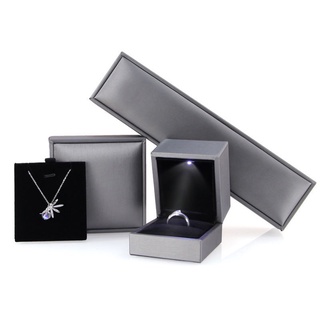 High-grade Brushed Leather Led Luminous Jewelry Box Ring Box Bracelet Box Pendant Box