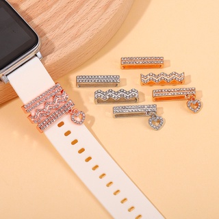 ornament สายนาฬิกาข้อมือซิลิโคน ประดับเพชร สําหรับ band for Apple watch 41 มม. 45 มม. 44 มม. 40 มม. , strap for iWatch Seires 8 7 6 5 4 3 SE