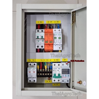 ตู้ AC-DC combiner ใช้กับงานติดตั้งระบบโซล่าเซลล์ แบบ 1 สตริง ขนาด 3-5กิโลวัตต์ 1เฟส Voltage Surge Protector Relay