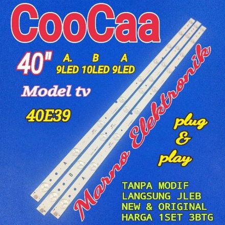 COOCAA 40INCH LED TV BACKLIGHT LAMP TV รุ่น 40E39 COCA 40IN COOCA 40E39 9K 10K 9K 3V
