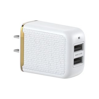 หัวชาร์จพร้อมสาย TypeC JOYROOM รุ่น L-2A12Z (US) USB 2พอร์ต สายยาว 1 เมตร Output 2.4A