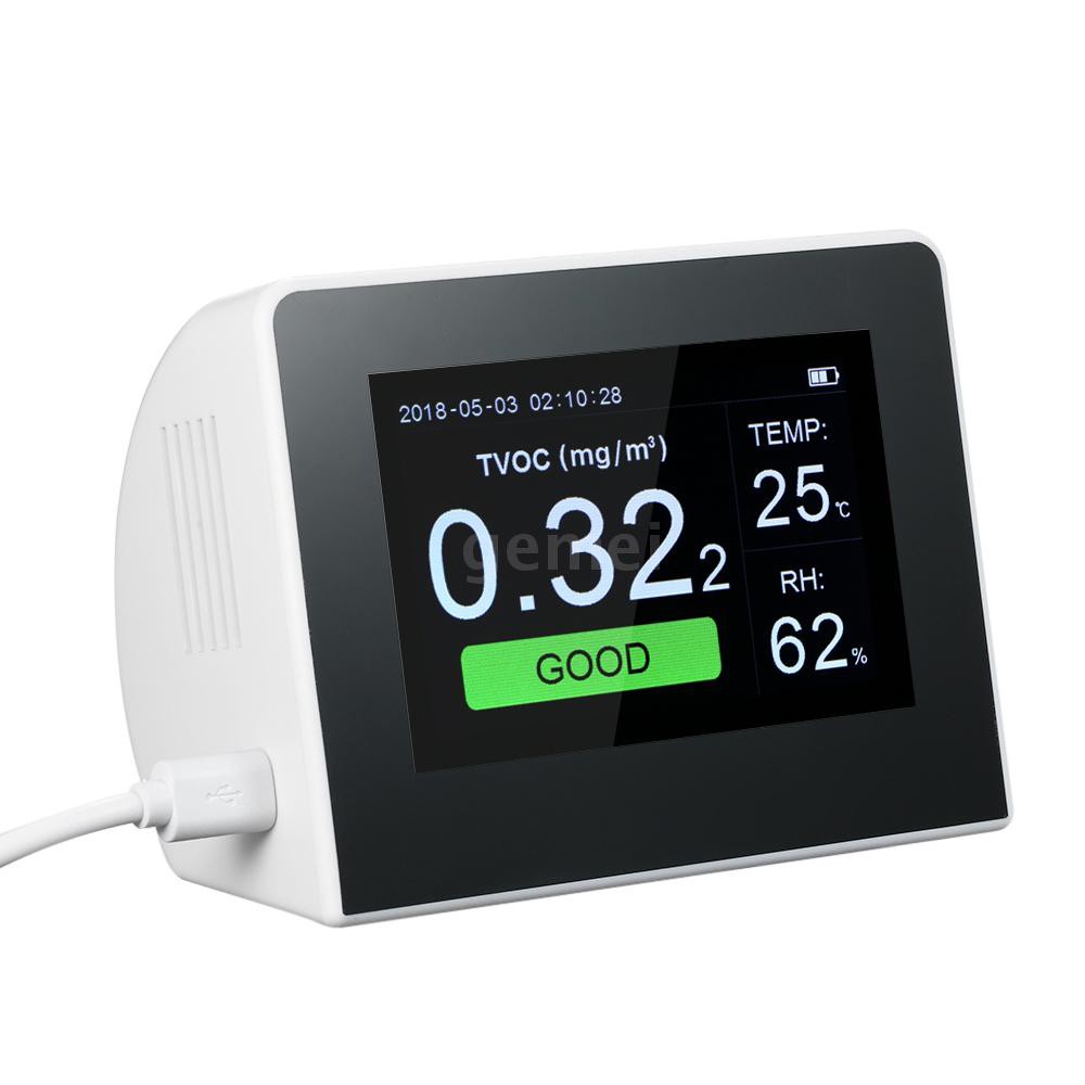 Indoor CO2 Detector Air Quality Monitor PM2.5 PM10 Formaldehyde HCHO TVOC CO2 LCD Digital Detector
