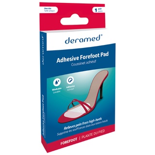 Deramed Footcare แผ่นเจลรองฝ่าเท้าด้านหน้าสำหรับรองเท้าส้นสูง ทำจาก Medical Grade 100% โปร่งใสนุ่มสบายเท้า บรรเทาเจ็บ