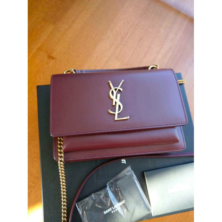 ✈️ EU_Import: Genuine แท้ 💯 กระเป๋า YSL Yves Saint Lauren Sunset สีแดง สภาพเหมือนใหม่ 99.99%