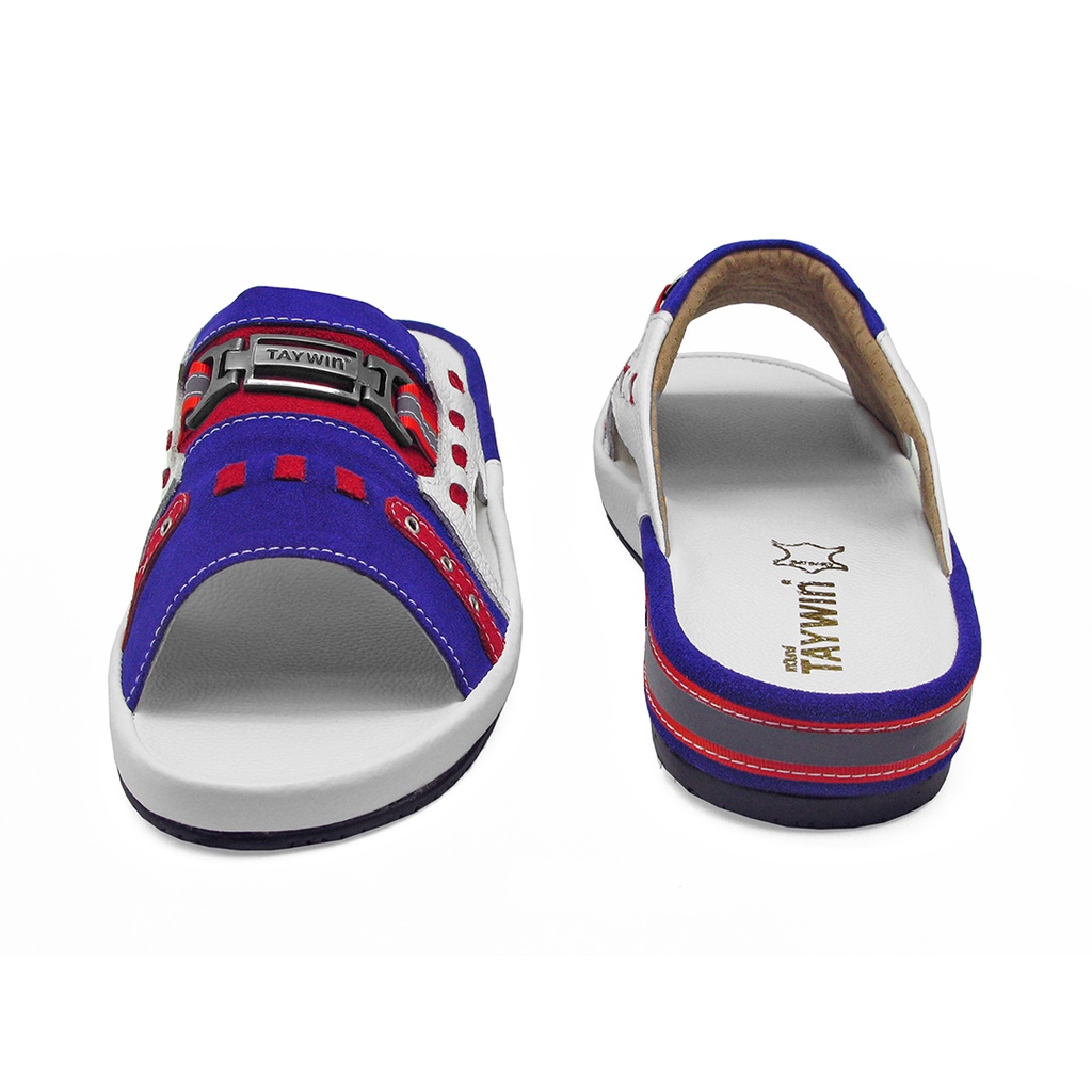 TAYWINแท้ เทวินทร์แท้ รองเท้าแตะ SKF-12 Size39-46 หนังกลับสีน้ำเงินสด-หนังสีส้ม-หนังปั่นนิ่มขาว