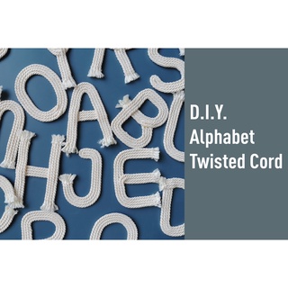 MOMOTARA D.I.Y. Twisted Cord Alphabet ชุดตัวอักษรเชือกเกลียว สีครีม วัสดุตกแต่ง diy งานฝีมือ