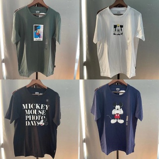 เสื้อยืดโอเวอร์ไซส์NEW Stock Spot Uniqlo Disney Mickey Mickey MOUSE joint printing T-shirt short-sleeved couples 43963S-