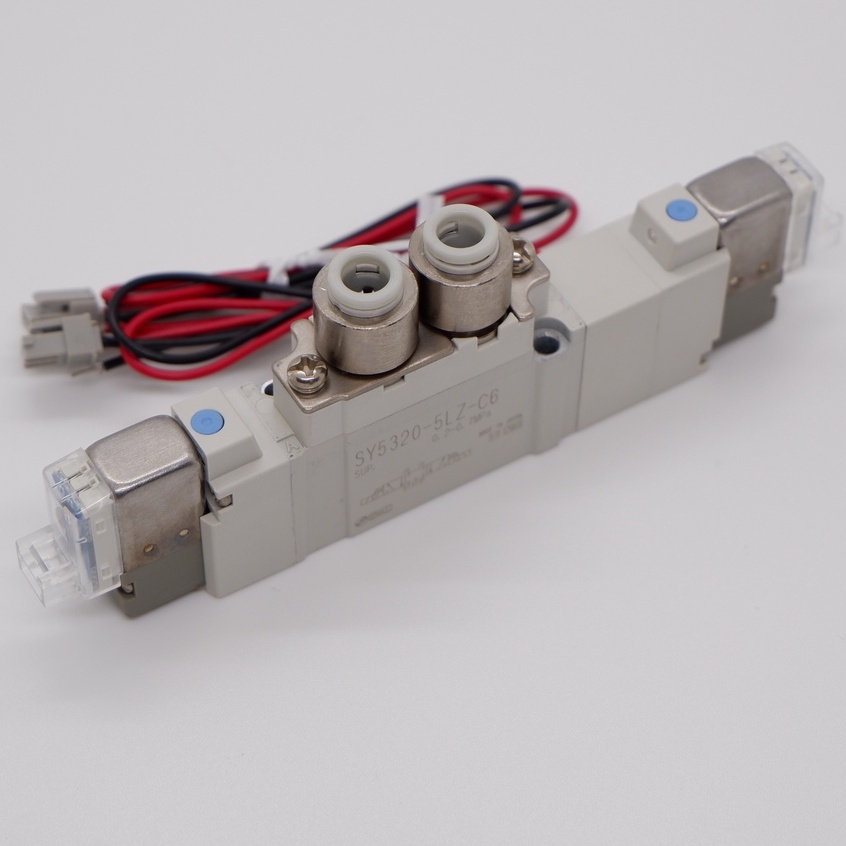 SY5320-5LZ-C6 SMC โซลินอยด์วาล์ว 5 พอร์ตเชื่อมต่อ ( 3 position closed center)