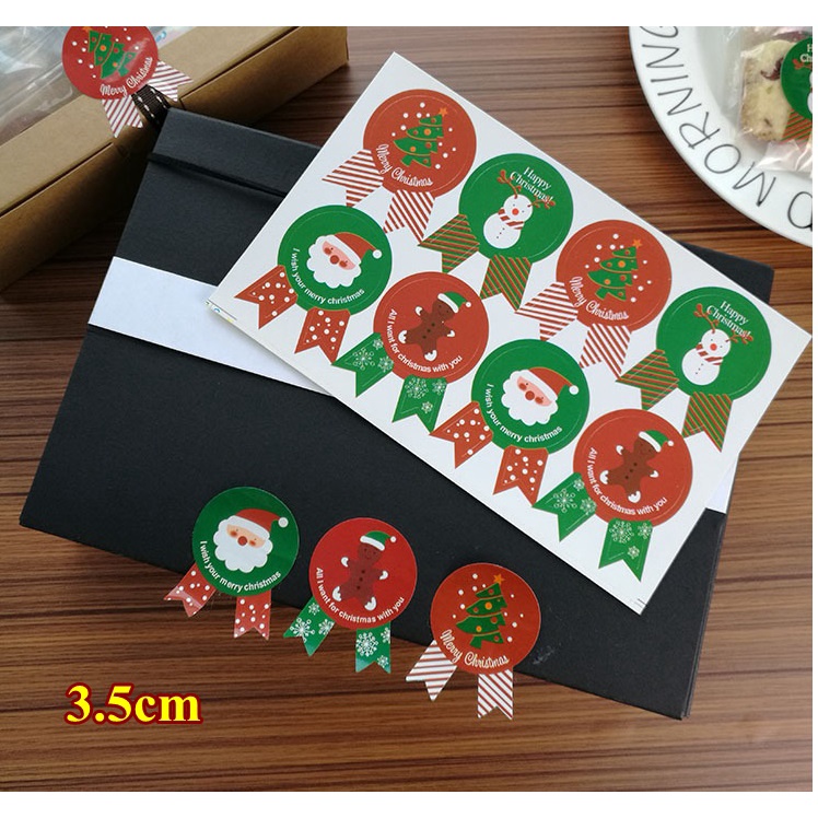 สติ๊กเกอร์ติดถุงขนม สติ๊กเกอร์ติดกล่องขนม Sticker Christmas สติ๊กเกอร์ ขั่นต่ำ5แผ่นทีคะ คริสต์มาส Xmas ขั่นต่ำให้5แผ่นน