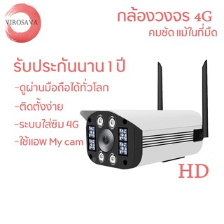 กล้องวงจรปิด ใส่ซิม 4G ดูผ่านมือถือ 1080p IP Camera 4G ประกัน 1 ปี