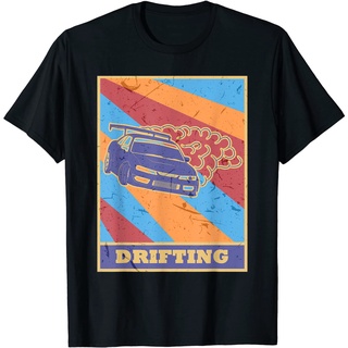 ROUND คอลูกเรือเสื้อยืด ลาย JDM Car Street Racer Drifter สไตล์วินเทจ สําหรับผู้ใหญ่-4XL