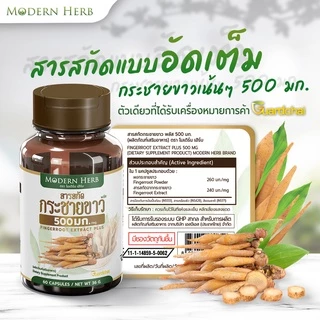 กระชายขาว พลัส 500 มก. (ของแท้!!) 60 แคปซูล สูตรเข้มข้น มาตราฐาน GMP ISO มี อย. รับรอง