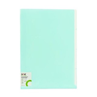 แฟ้มสอดอินเด็กซ์ 6 ช่อง A4 สีเขียว ONE CF1124/Index file 6-channel A4 green ONE CF1124