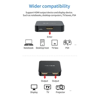 ACASIS 1 In 2 Out ฮับแยก Hdmi Hdcp 4k30Hz Hd 1080P60Hz จอแสดงผลคู่