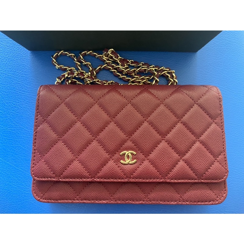 กระเป๋า Chanel WOC Wallet on Chain สีแดง