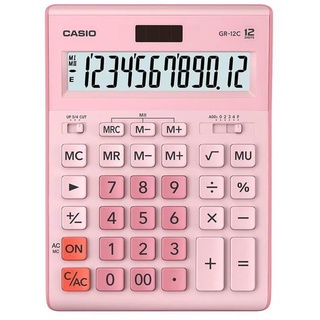 GR-12C-PK สีชมพู เครื่องคิดเลข Casio 12 หลัก ของแท้ ของใหม่ ประกันศูนย์