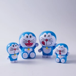 4ชิ้น/สีชมพูโดราเอมอนเค้กตกแต่งเครื่องประดับหุ่นยนต์แมวบินกริ๊งแมวอุปกรณ์เบเกอรี่เด็กโปรดการ์ตูนตกแต่งเค้ก